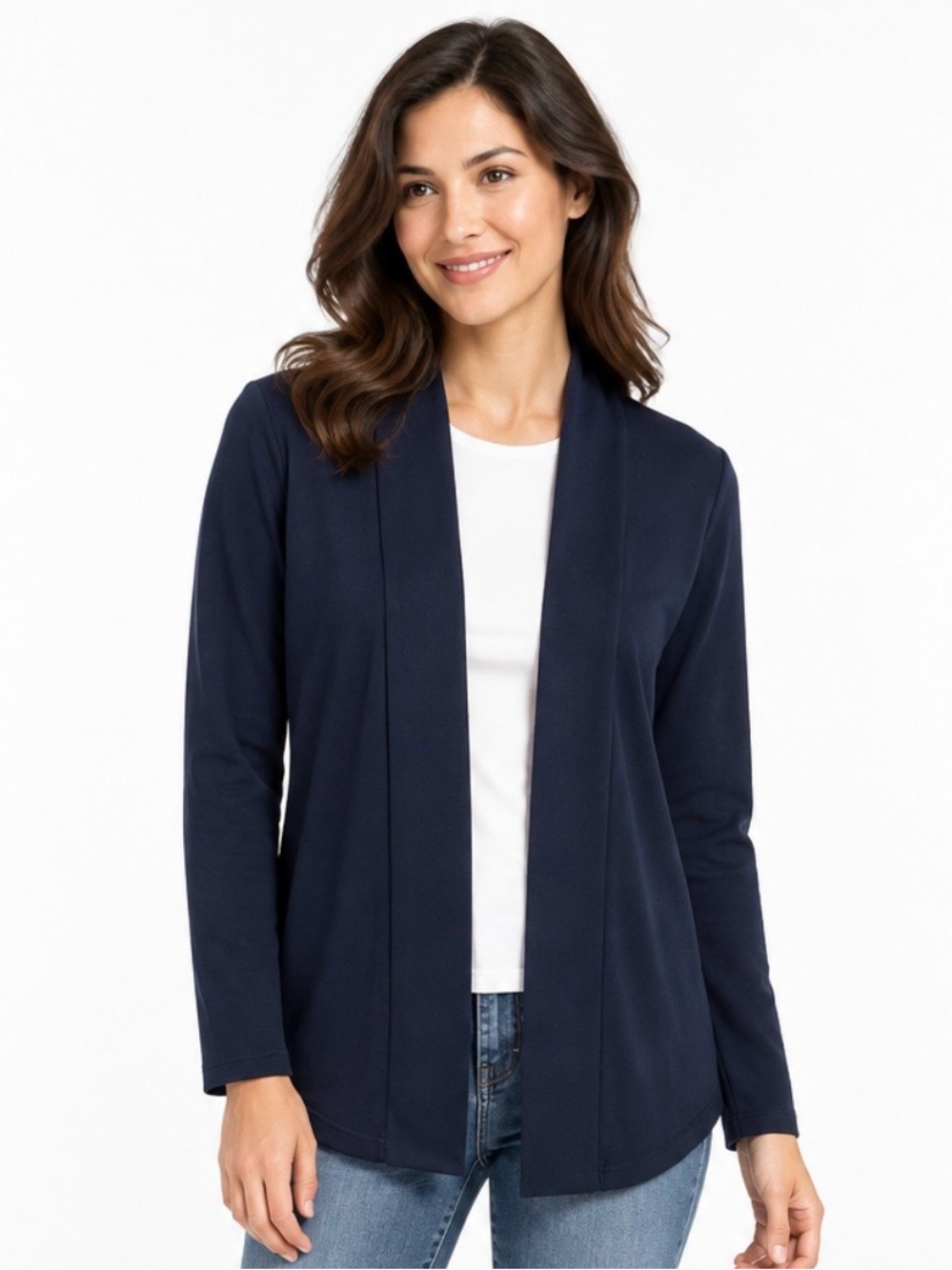 L.L. Bean Navy Open-Front Women's Cardigan XS Cotton